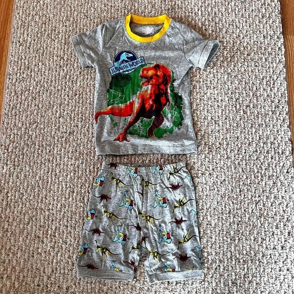 Jurassic Parks Boys PJs Dinosaurs Shorts & T-shirt Toddler 3T - Picture 1 of 6
